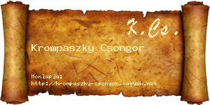 Krompaszky Csongor névjegykártya